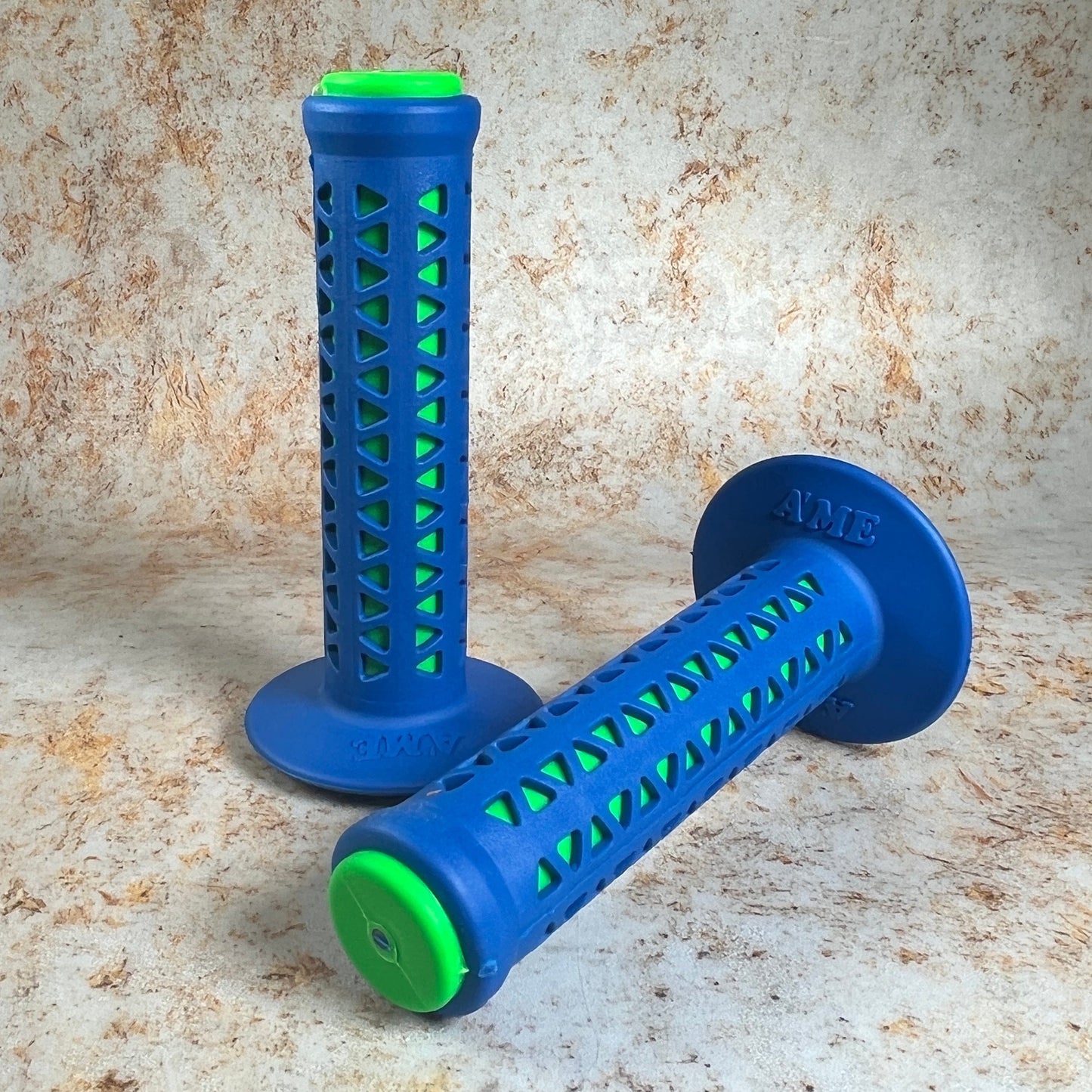 A'ME Old School BMX Blue over Green A'ME BMX Unitron Grips