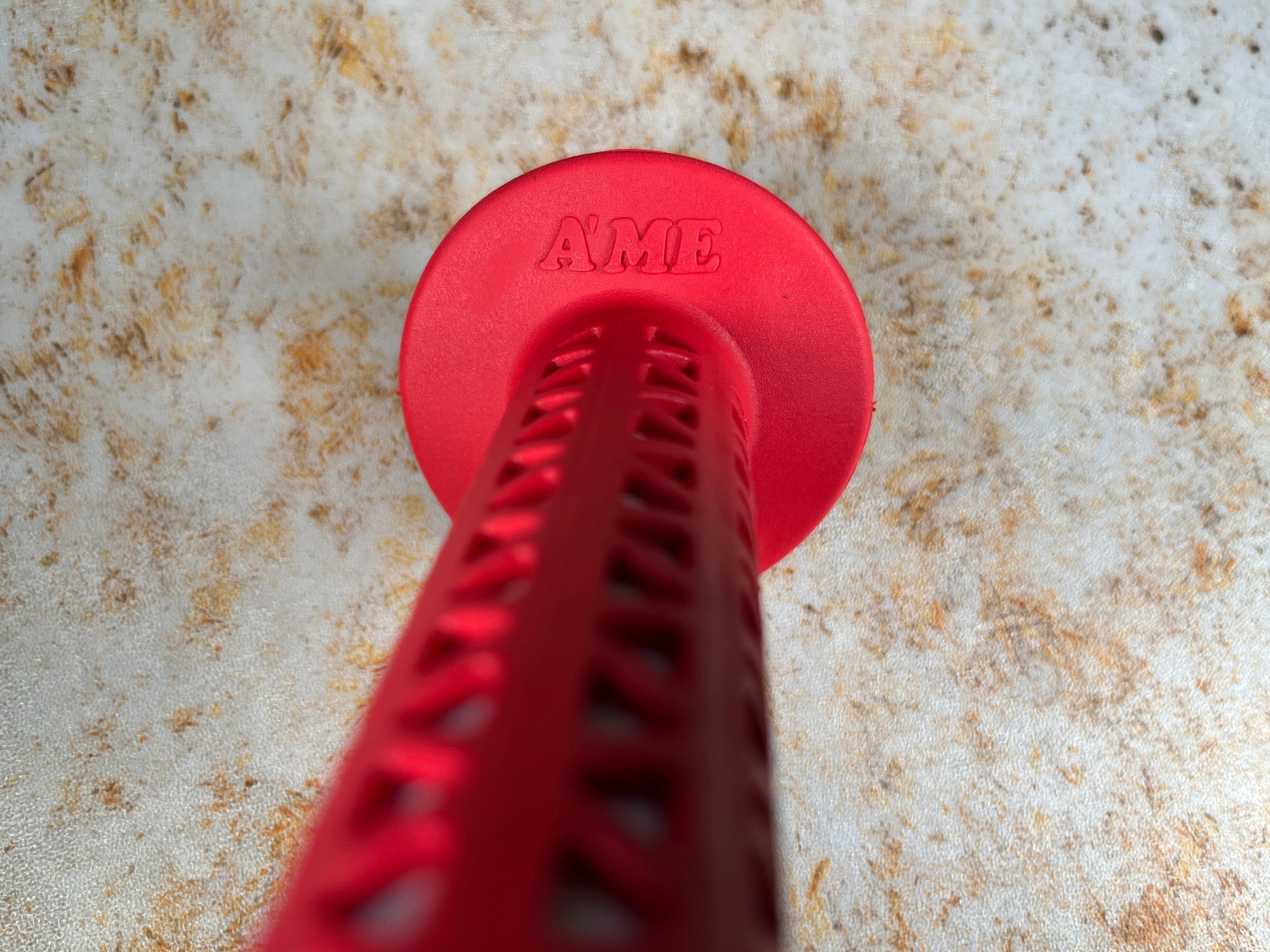 A'ME Old School BMX Unitron Bicycle Grips - Black Over Red - Made In USA