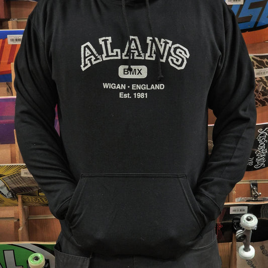 Alans BMX Clothing & Shoes Alans BMX Collegiate Adult Hoody Black / Grey
