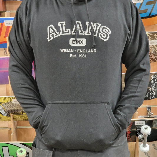 Alans BMX Clothing & Shoes Alans BMX Collegiate Adult Hoody Black / Grey