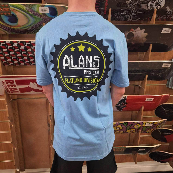 Alans BMX Clothing & Shoes Alans BMX Flatland Division T-shirt Light Blue