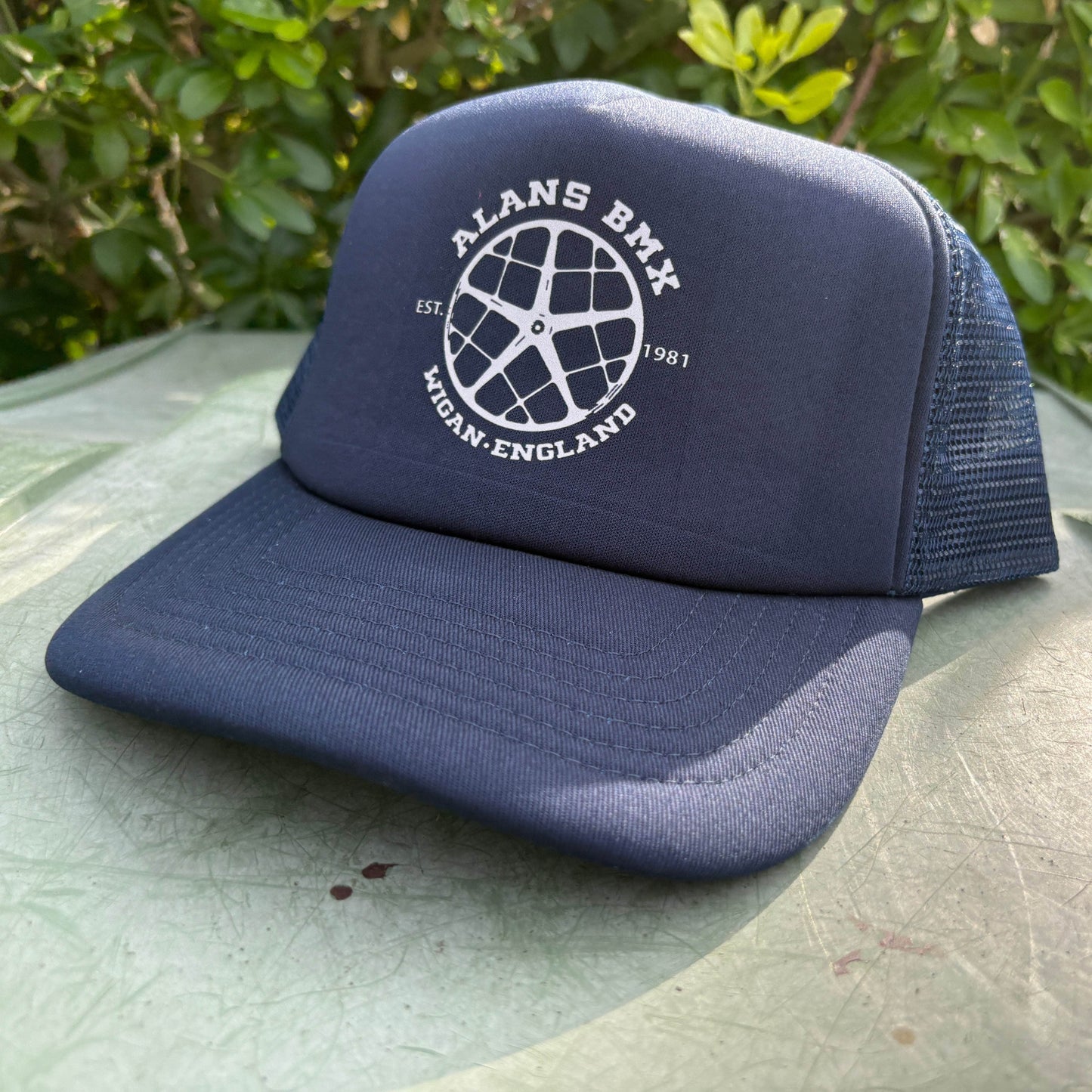 Alans BMX Clothing & Shoes French Navy Alans BMX Motomag Vintage Snapback Trucker Cap French Navy