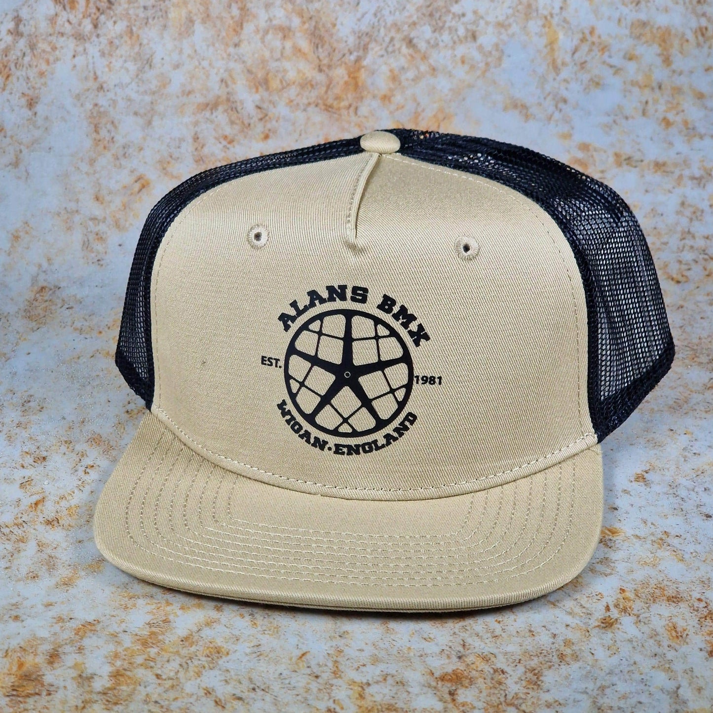 Alans BMX Clothing & Shoes Navy / Ecru Alans BMX x AS Colour Motomag Trucker Cap Khaki / Black