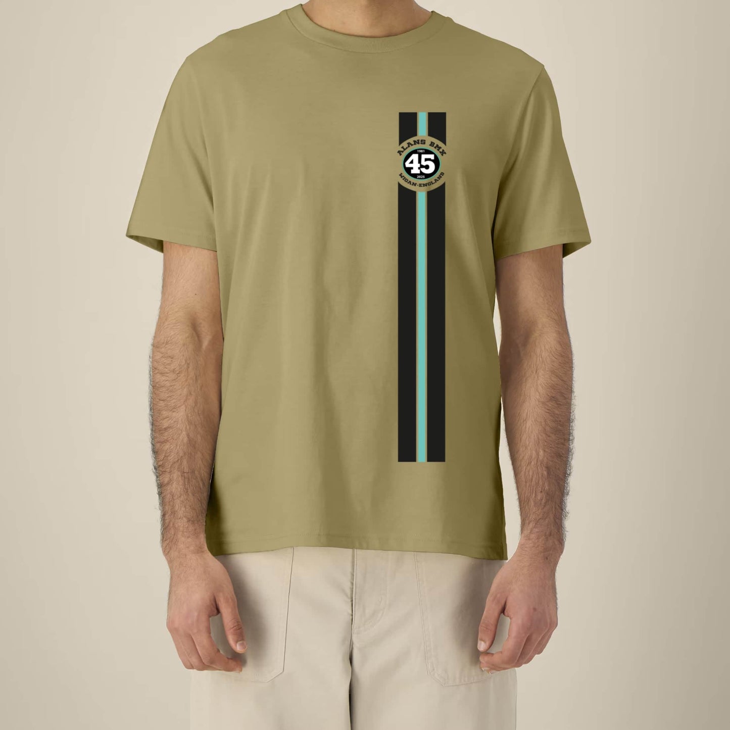 Alans BMX Clothing & Shoes Alans BMX x Stanley/Stella 45 Years Stripe T-shirt Faded Olive