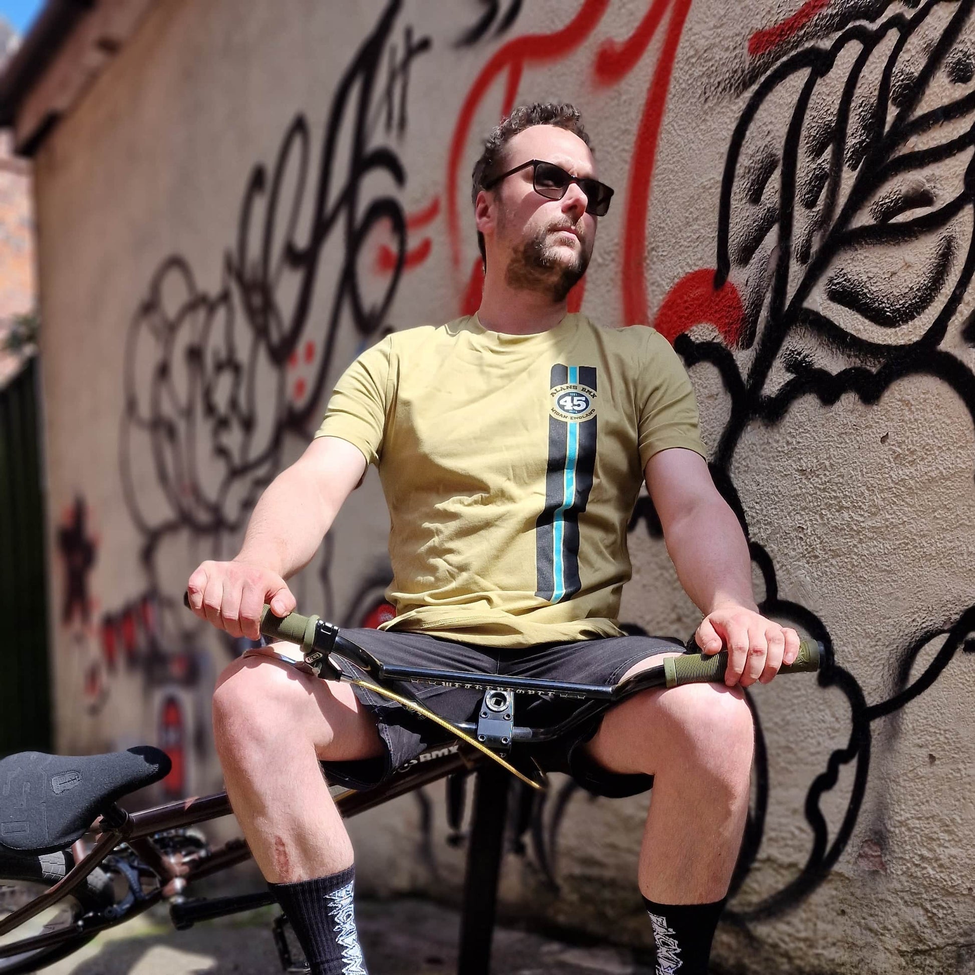 Alans BMX Clothing & Shoes Alans BMX x Stanley/Stella 45 Years Stripe T-shirt Faded Olive