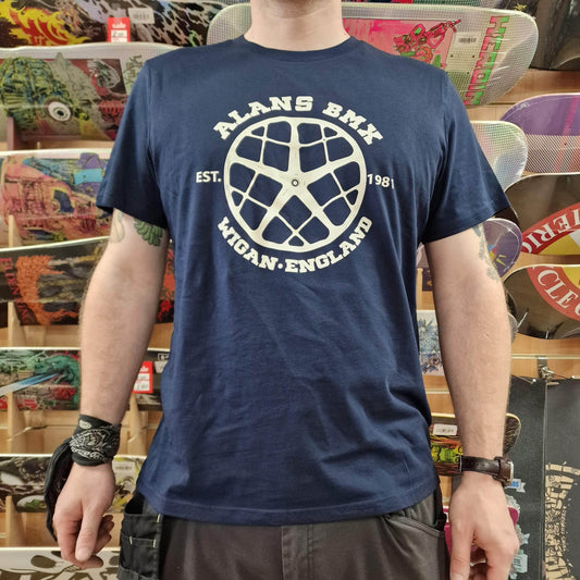 Alans BMX Clothing & Shoes Alans BMX x Stanley/Stella Motomag T-shirt French Navy / Ecru