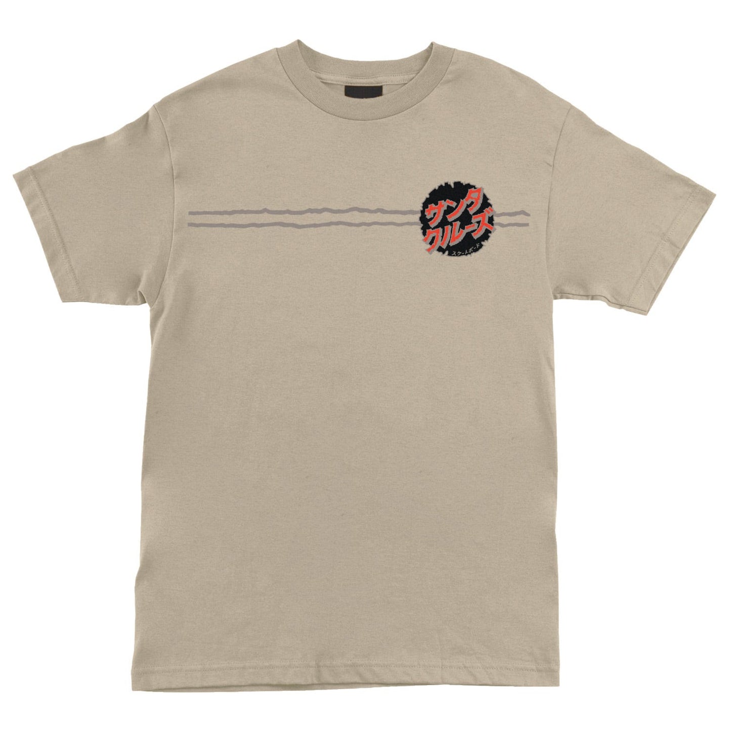 Santa Cruz x Godzilla Destroyer Stripes Sand T-shirt