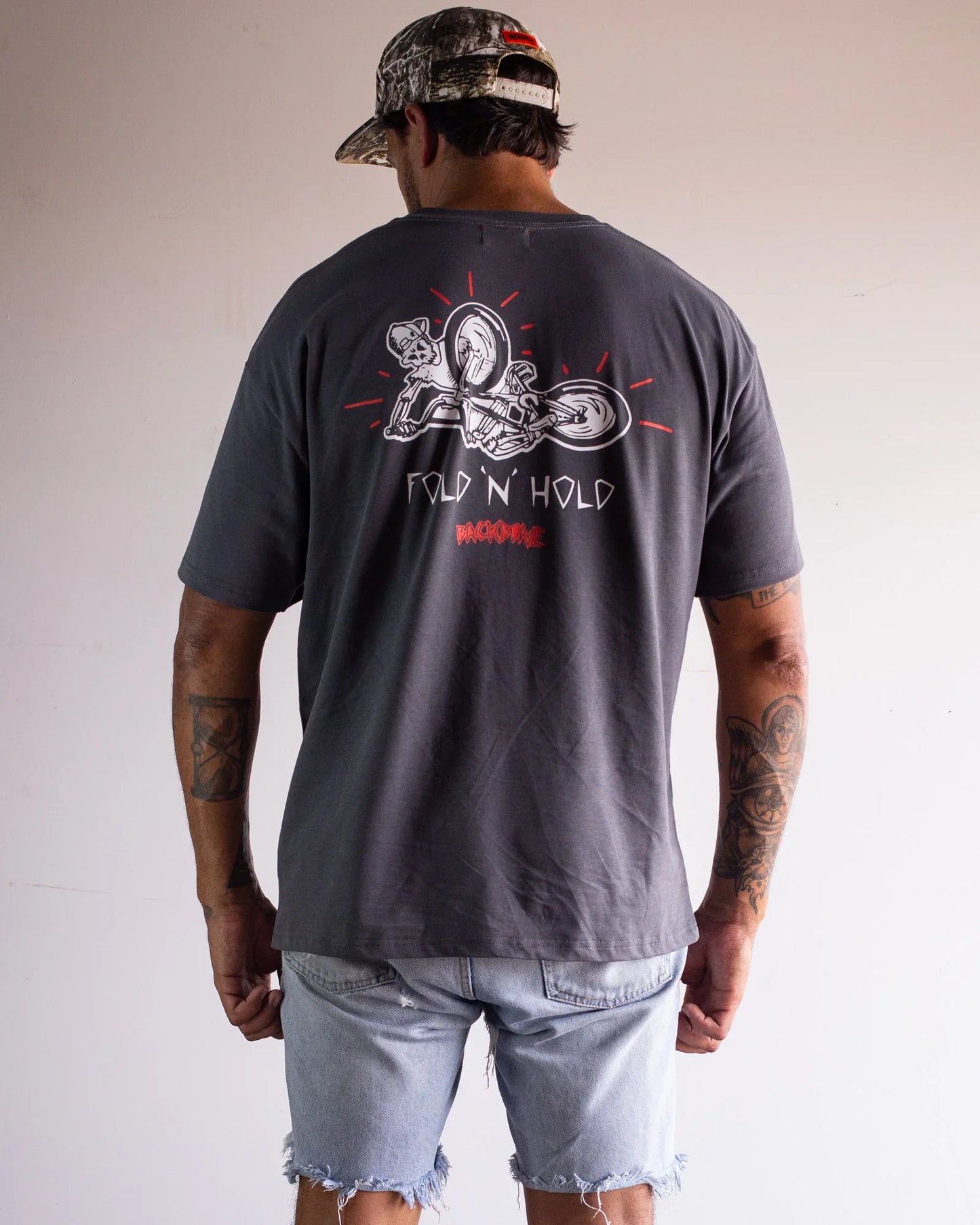 Backbone Clothing & Shoes Backbone Fold N Hold T-shirt Dark Grey