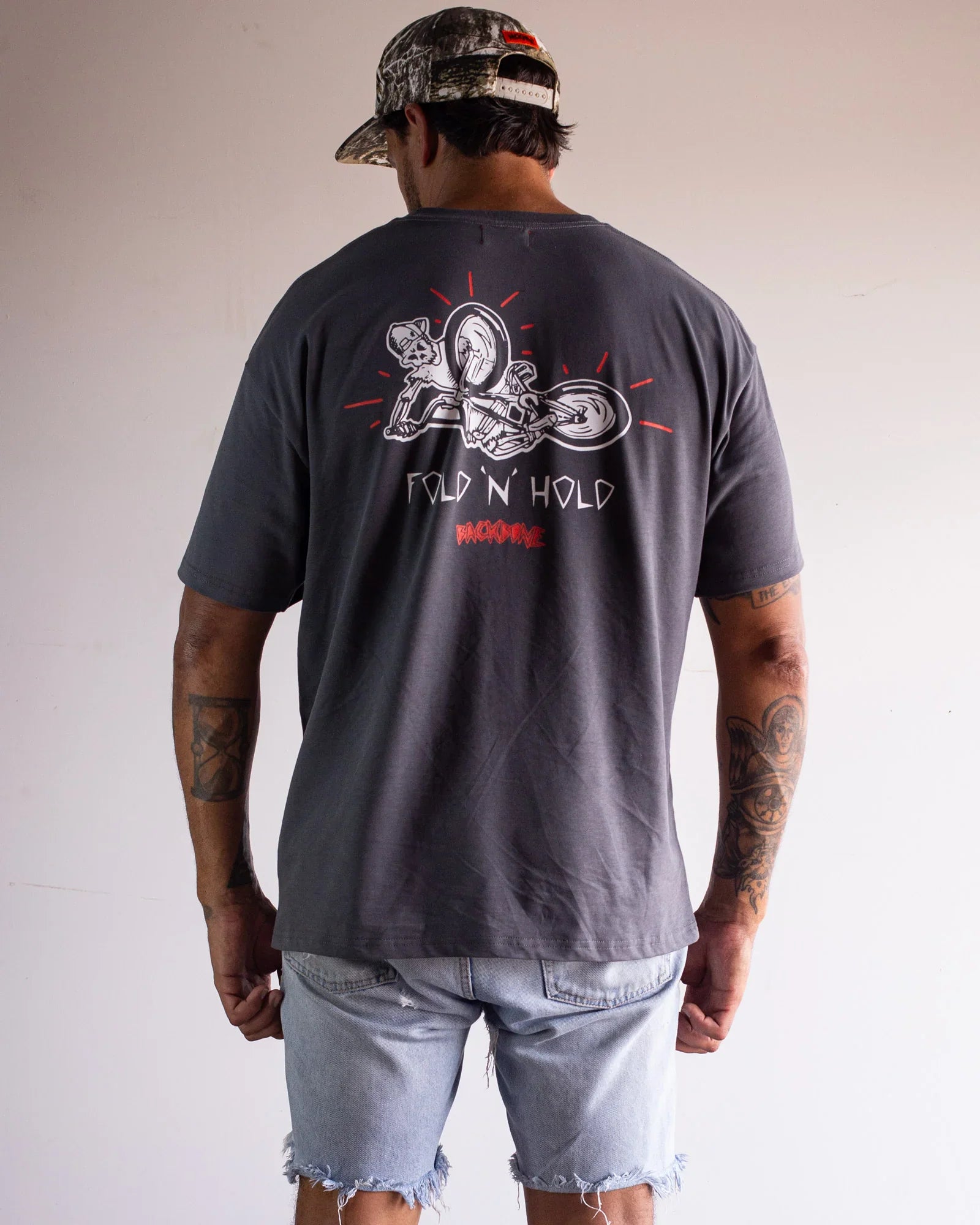 Backbone Clothing & Shoes Backbone Fold N Hold T-shirt Dark Grey