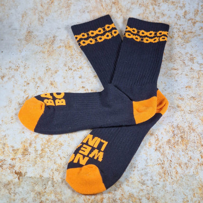 Backbone Clothing & Shoes UK 6 - 12 / Black Backbone No Weak Link Socks