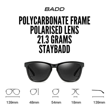 Badd Optics Clothing & Shoes Badd Optics Standard 01 Black / Black Sunglasses