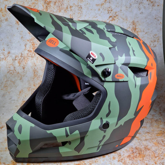 Bell BMX Racing Bell Sanction 2 Full Face Helmet DLX Mips Ravine Matte Dark Green / Orange