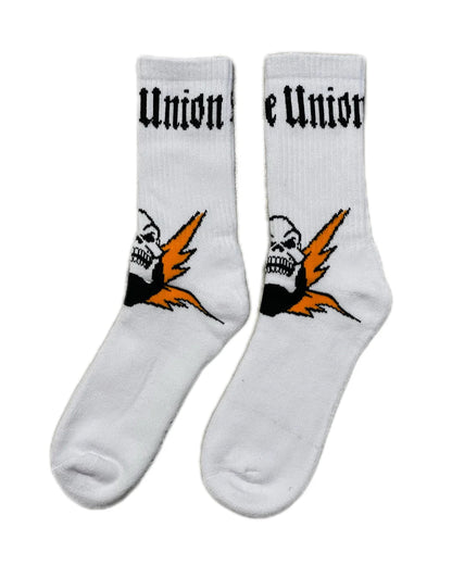 United Clothing & Shoes White / Orange Bicycle Union Speed Socks