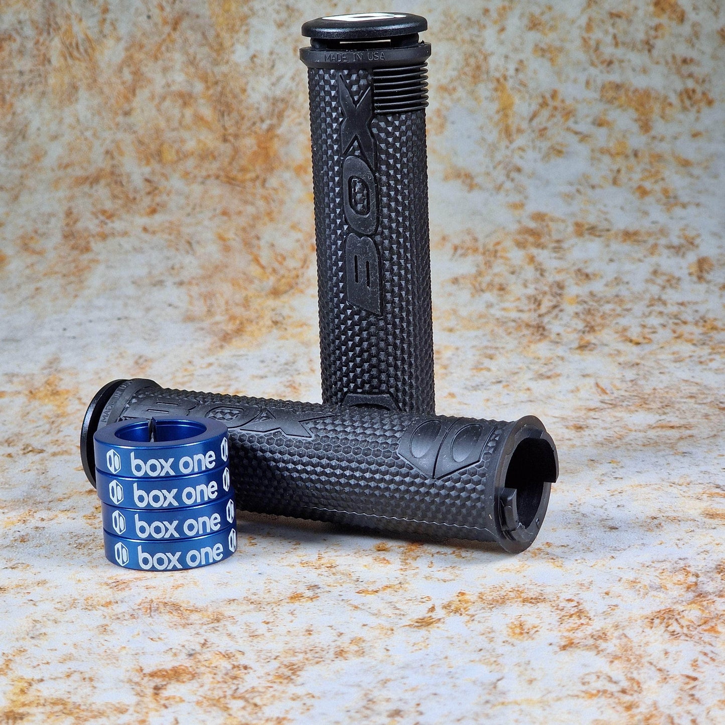 Box BMX Parts 120mm / Black / Blue Box x ODI Hex Lock-On Grips Black / Blue