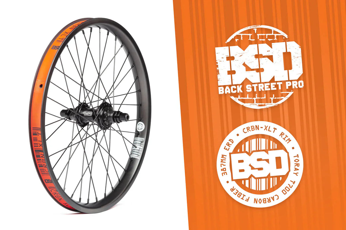 BSD BMX Parts BSD CRBN-XLT Back Street Pro Carbon Rear Cassette Wheel
