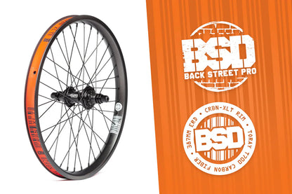 BSD BMX Parts BSD CRBN-XLT Back Street Pro Carbon Rear Cassette Wheel