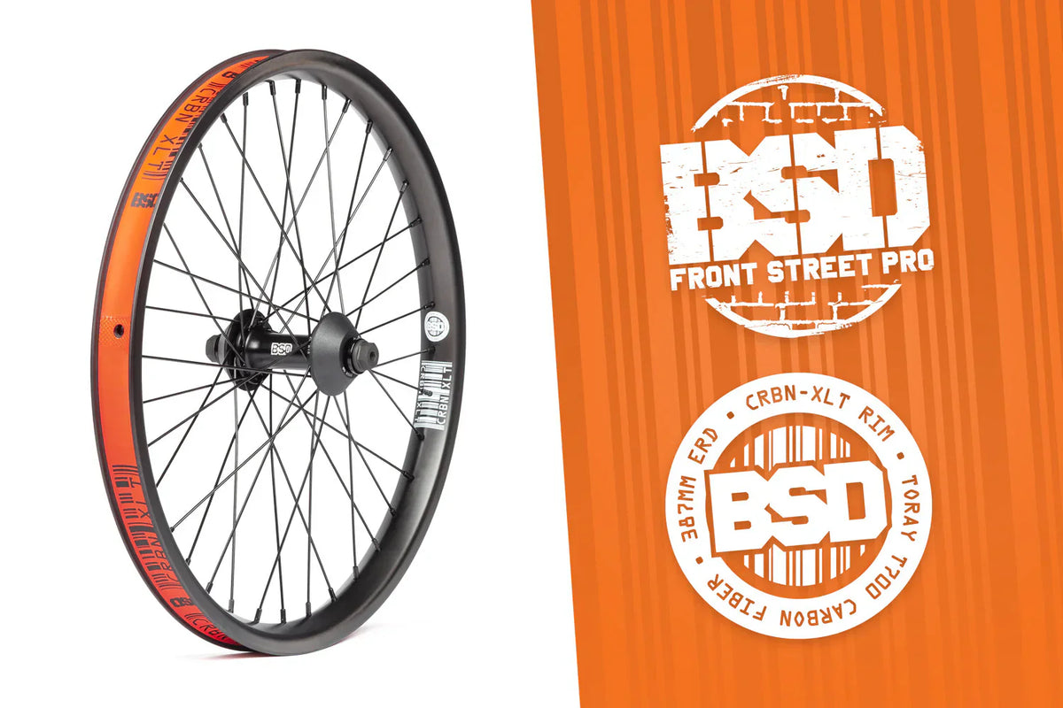 BSD BMX Parts BSD CRBN-XLT Front Street Pro Carbon Front Wheel