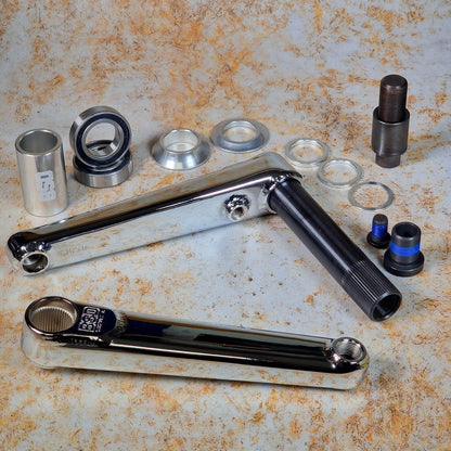 BSD BMX Parts Chrome / 160mm BSD Substance XL V2 Cranks with Bottom Bracket