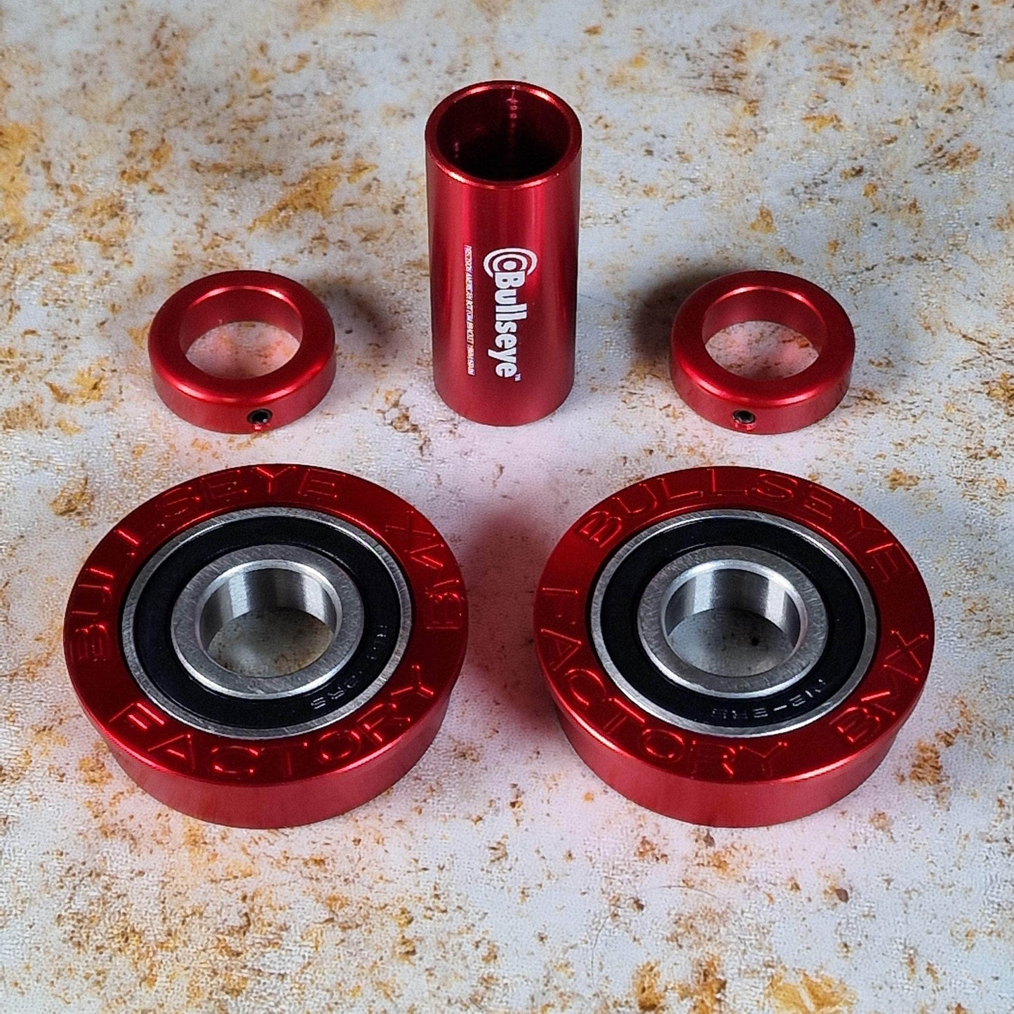 Bullseye Old School BMX Red Bullseye Billet American Bottom Bracket