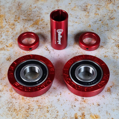 Bullseye Old School BMX Red Bullseye Billet American Bottom Bracket