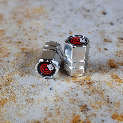 Bullseye BMX Parts Schrader / Chrome Bullseye Caliber Valve Caps