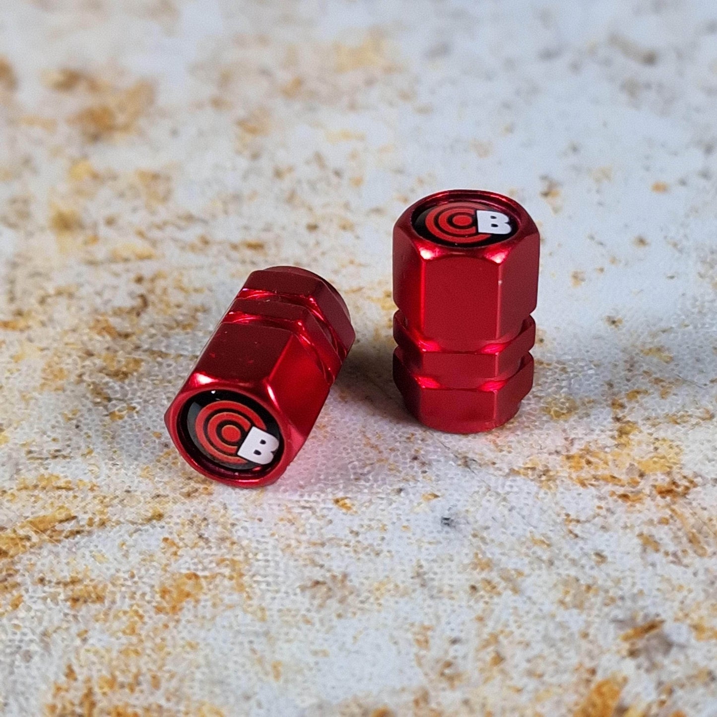 Bullseye BMX Parts Schrader / Red Bullseye Caliber Valve Caps