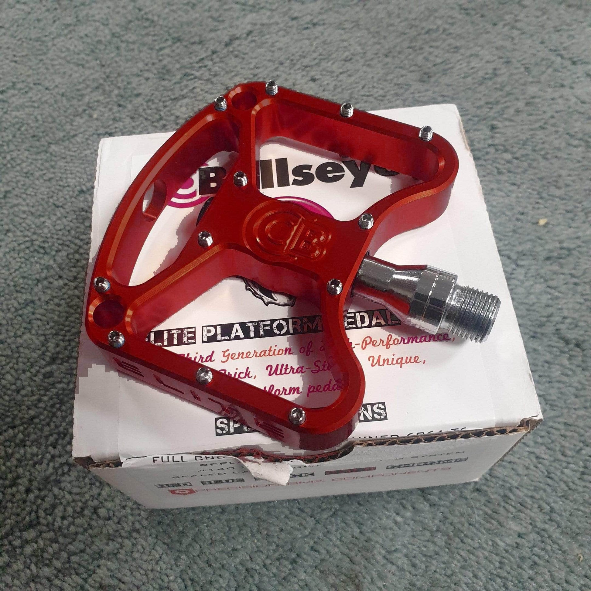 Bullseye Old School BMX Red / 9/16" Bullseye Elite Pro CNC Sealed Pedal
