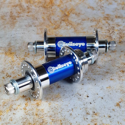 Bullseye Old School BMX Polished/Blue Engraved Logo Bullseye Original Old School Hubset