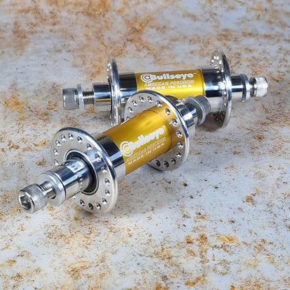 Bullseye Old School BMX Polished/Gold Laser Logo Bullseye Original Old School Hubset