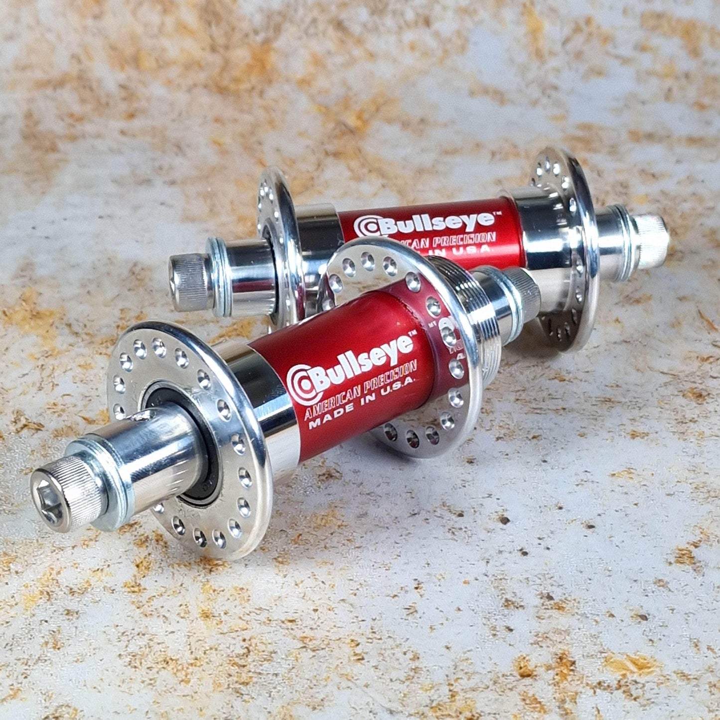 Bullseye Old School BMX Polished/Red Laser Logo Bullseye Original Old School Hubset