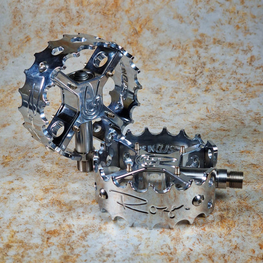 Bullseye Old School BMX Bullseye Roger Rounds Pedals Polished