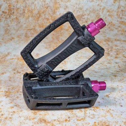 Colony BMX Parts Black w/ Pink Axle / 9/16" Colony Fantastic Plastic Pedals