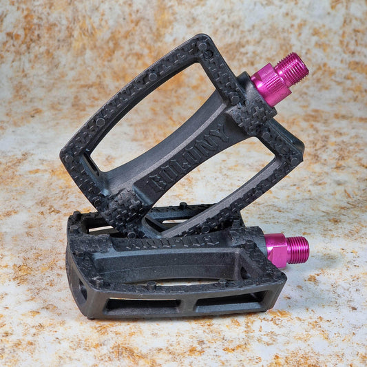Colony BMX Parts Black w/ Pink Axle / 9/16" Colony Fantastic Plastic Pedals