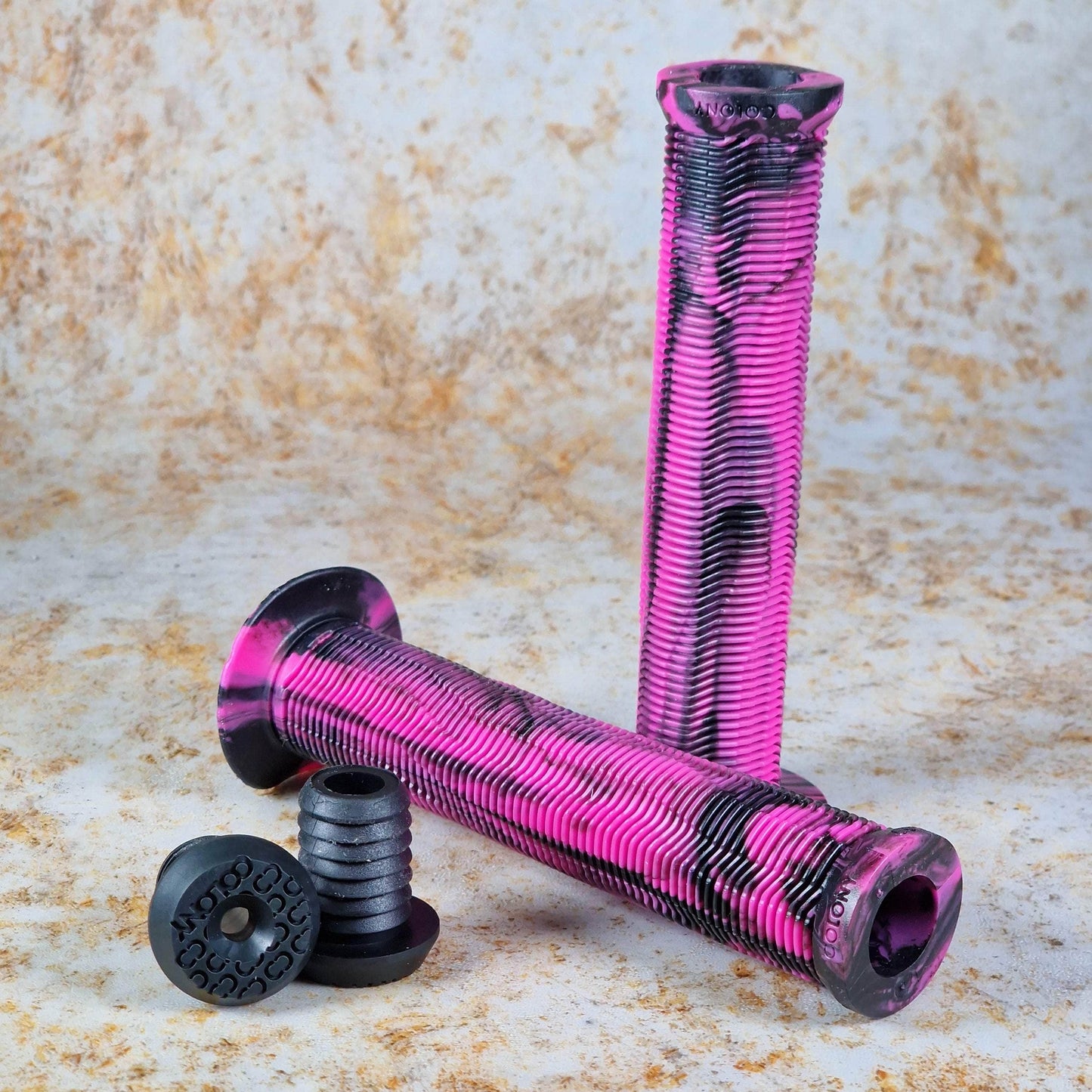 Colony BMX Parts Pink/Black Swirl Colony Much Room Grips