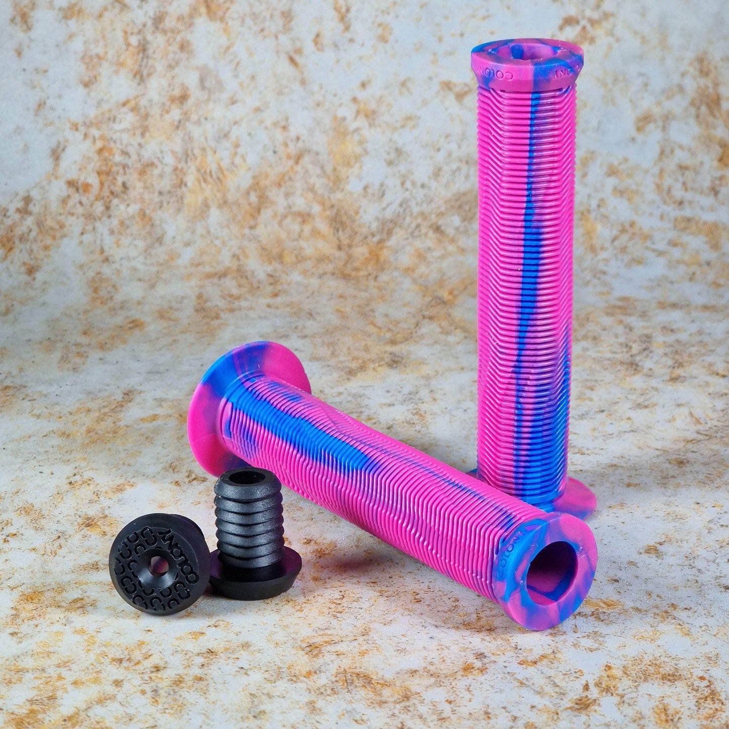 Colony BMX Parts Pink/Blue Swirl Colony Much Room Grips