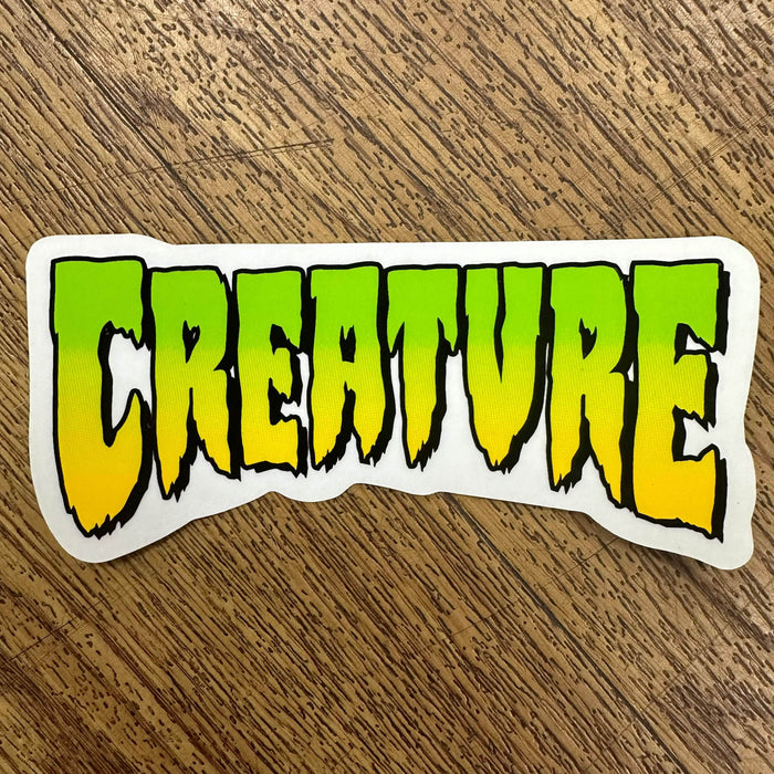 Creature Skateboards Yellow / Black Creature 4" Logo Sticker Yellow / Black