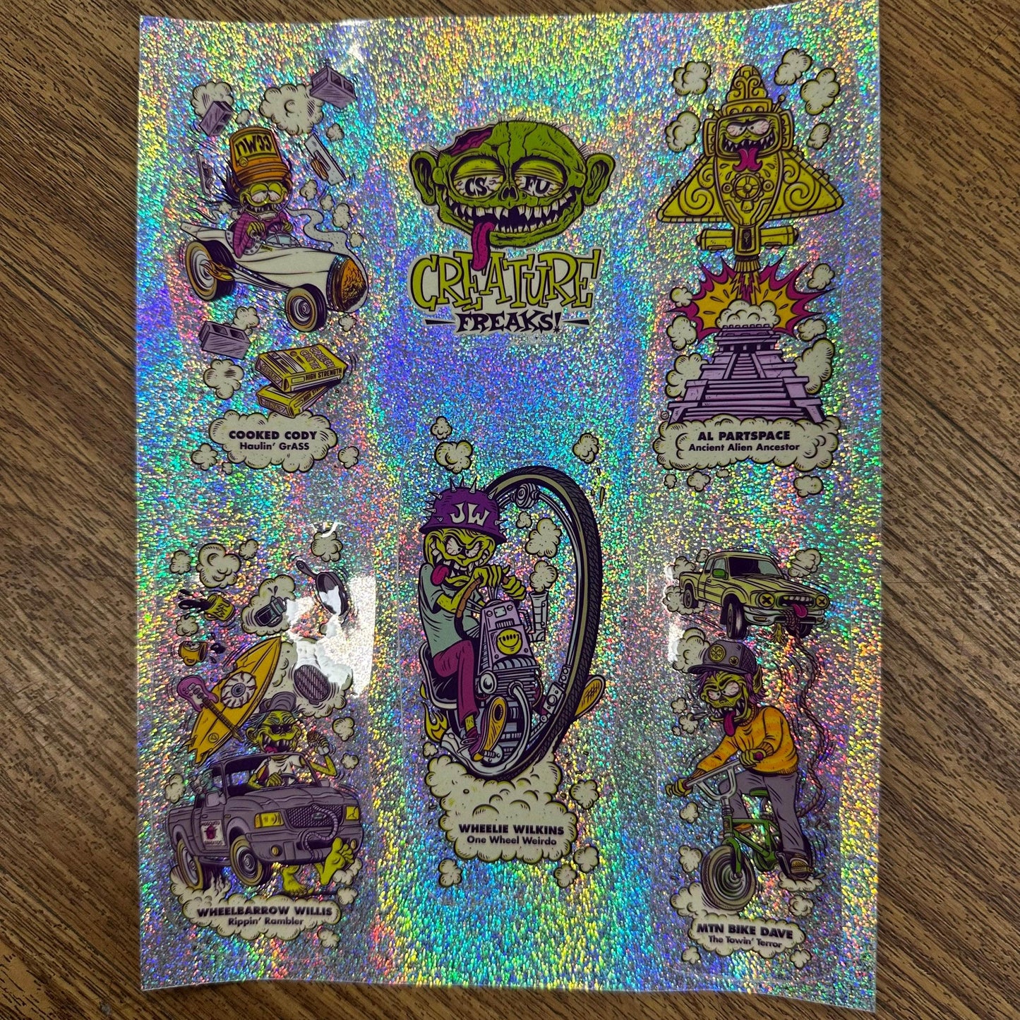 Creature Skateboards Prismatic Creature Freaks Prismatic Sticker Sheet