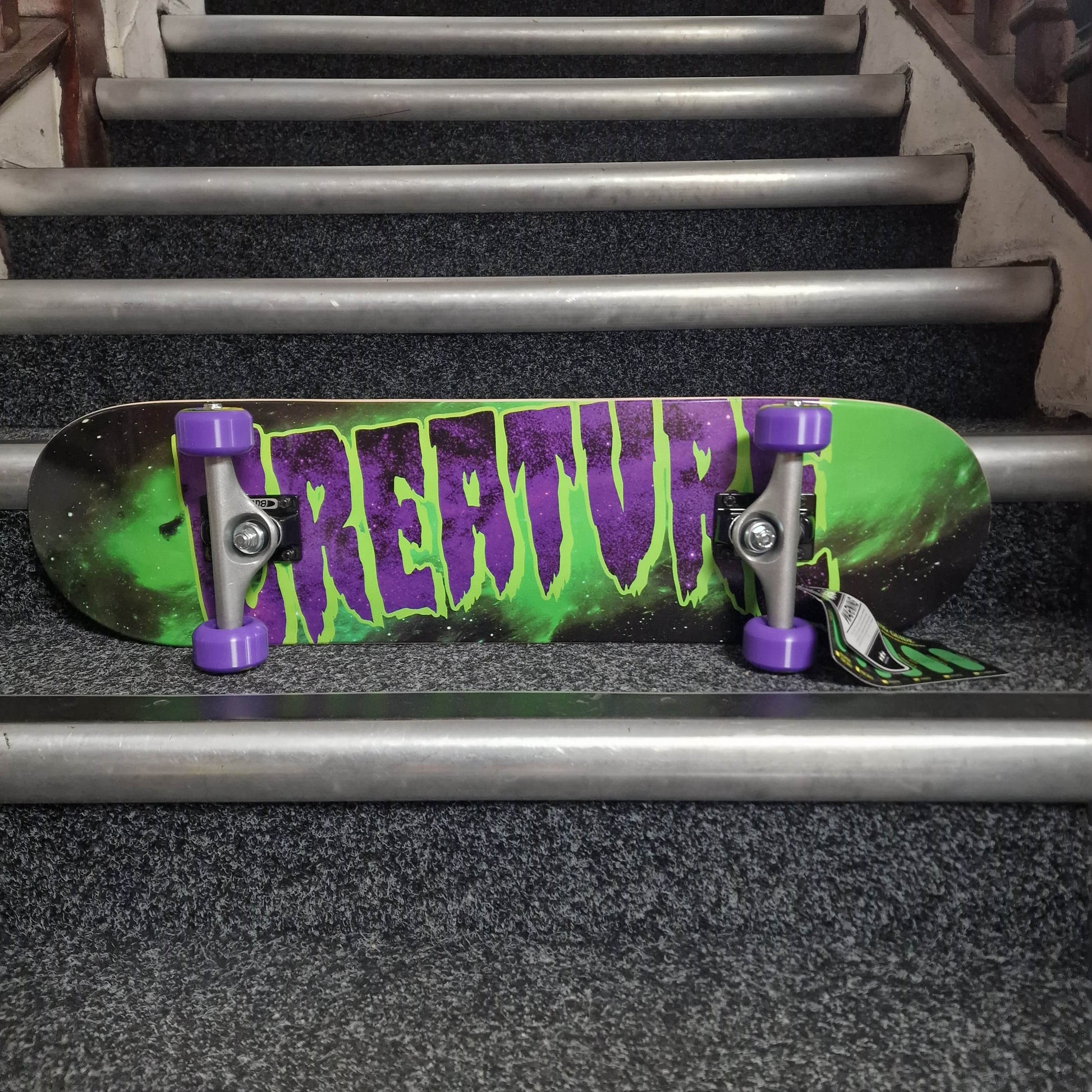 Creature Skateboards Creature Galaxy Logo Green / Purple 7.8" Complete Skateboard