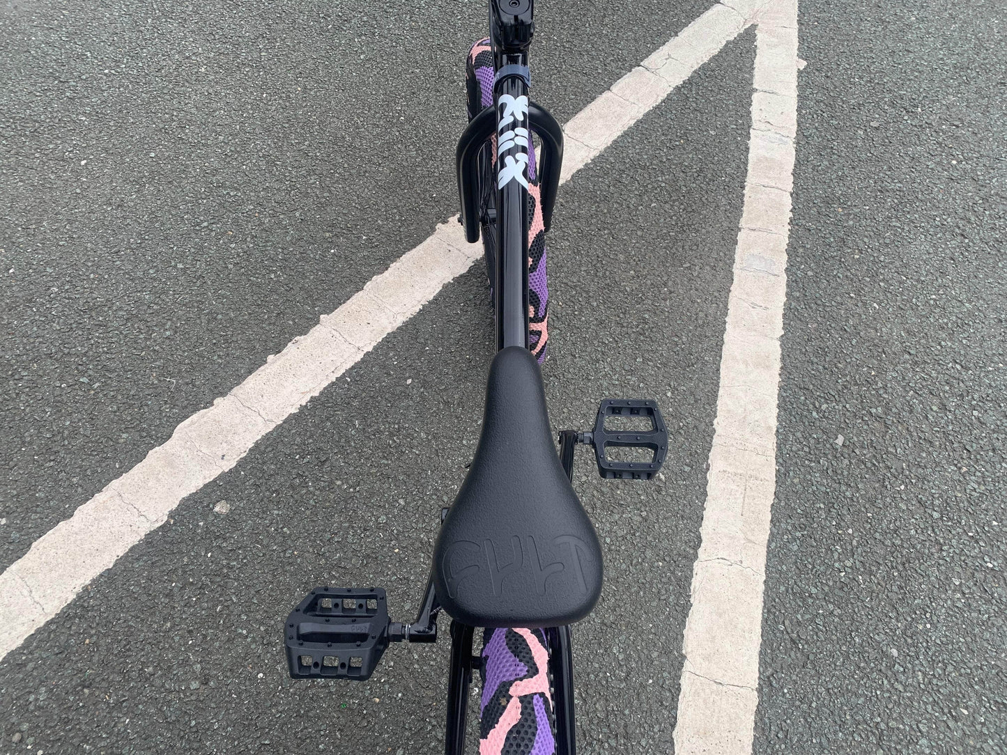 Cult BMX Bikes Black / 20 Cult 2024 Access 20" TT Bike Black with Purple Camo Tyres