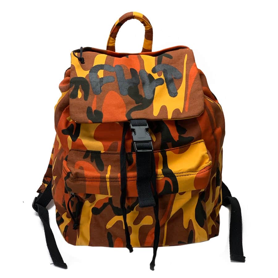 Cult Clothing & Shoes Orange Camo Cult BMX Thick Logo Stash Backpack Orange Camo
