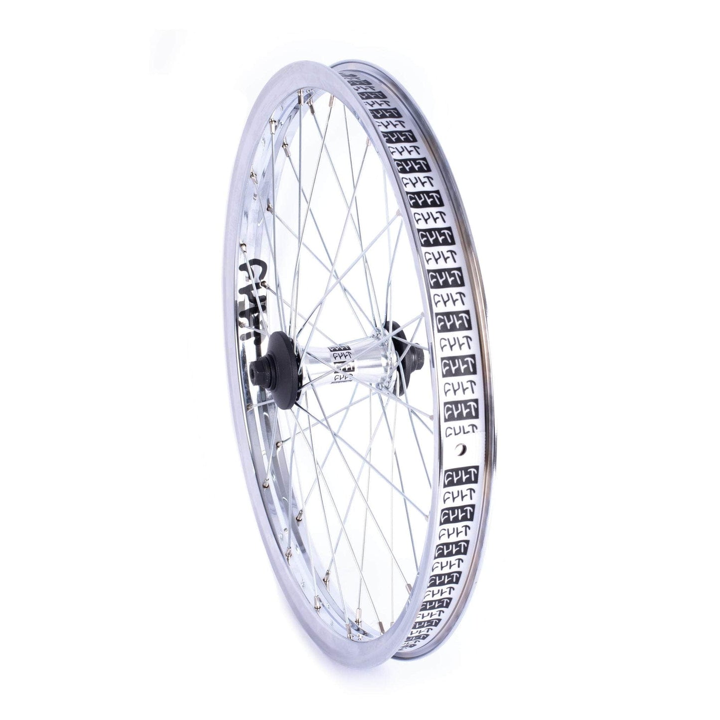 Cult BMX Parts Chrome Cult Crew Match Front Wheel with Hubguards