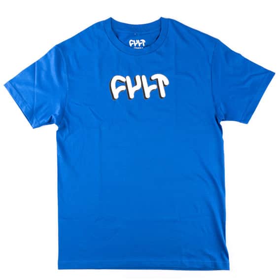 Cult Clothing & Shoes Cult Drop Shadow T-shirt Blue