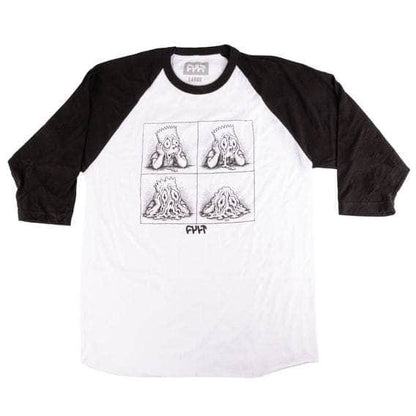 Cult Clothing & Shoes Cult Melted 3/4 Sleeve T-Shirt White