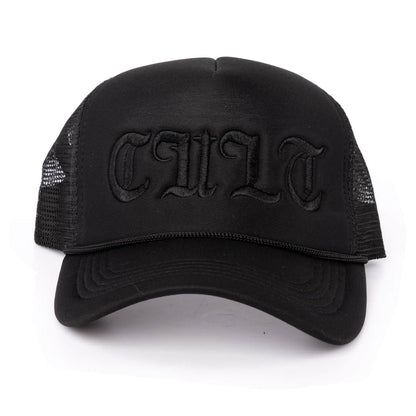 Cult Clothing & Shoes Black Cult Old English Trucker Cap Black
