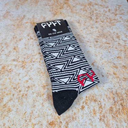 Cult Clothing & Shoes Cult Pattern Socks Black / White / Red Logo