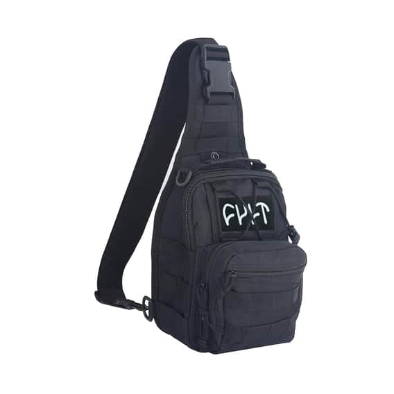Cult Clothing & Shoes Black Cult Tactical Pack Shoulder Sling Bag Black