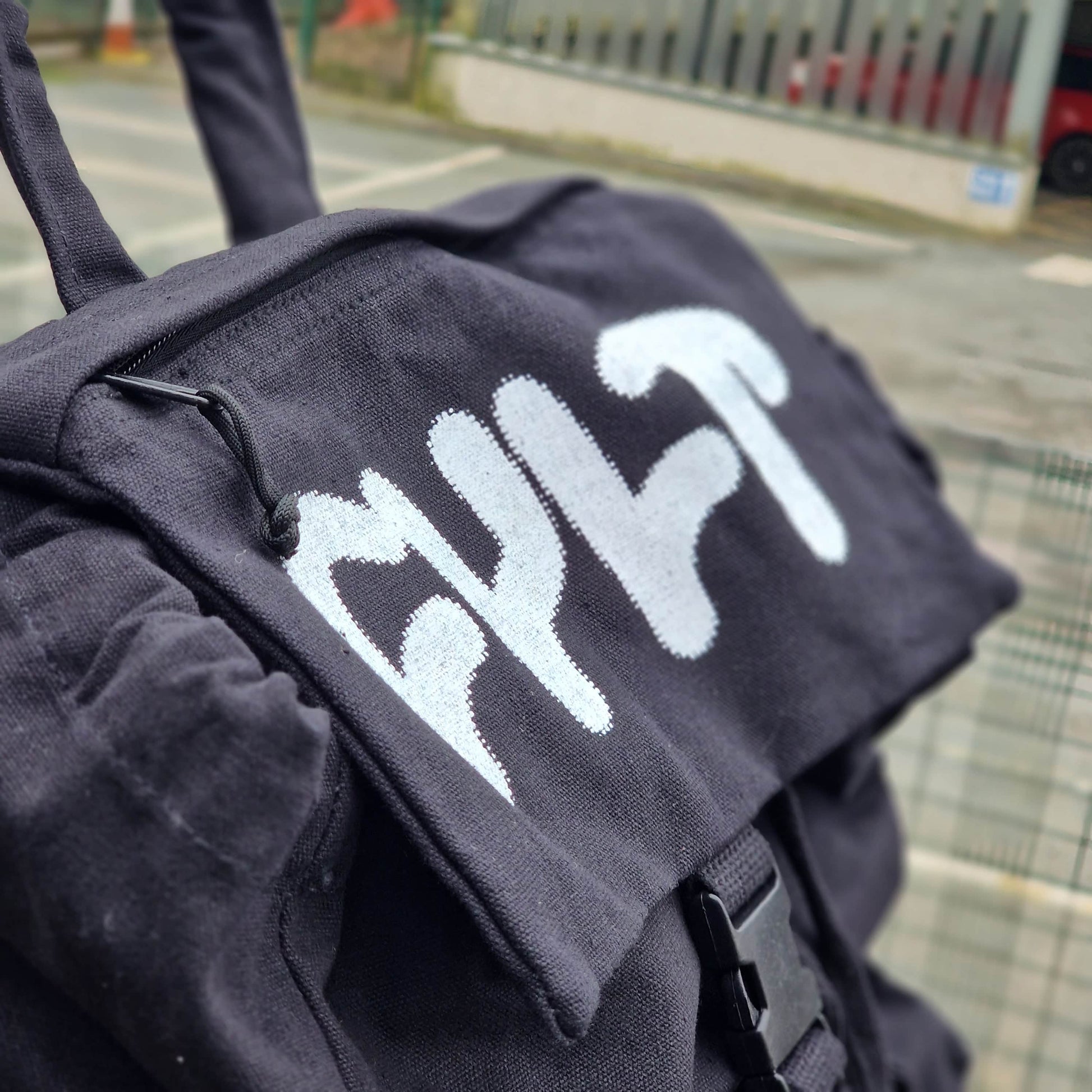 Cult Clothing & Shoes Black Cult Thick Logo Stash Backpack Black