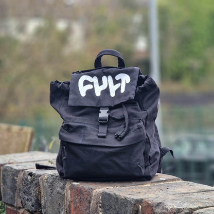 Cult Clothing & Shoes Black Cult Thick Logo Stash Backpack Black