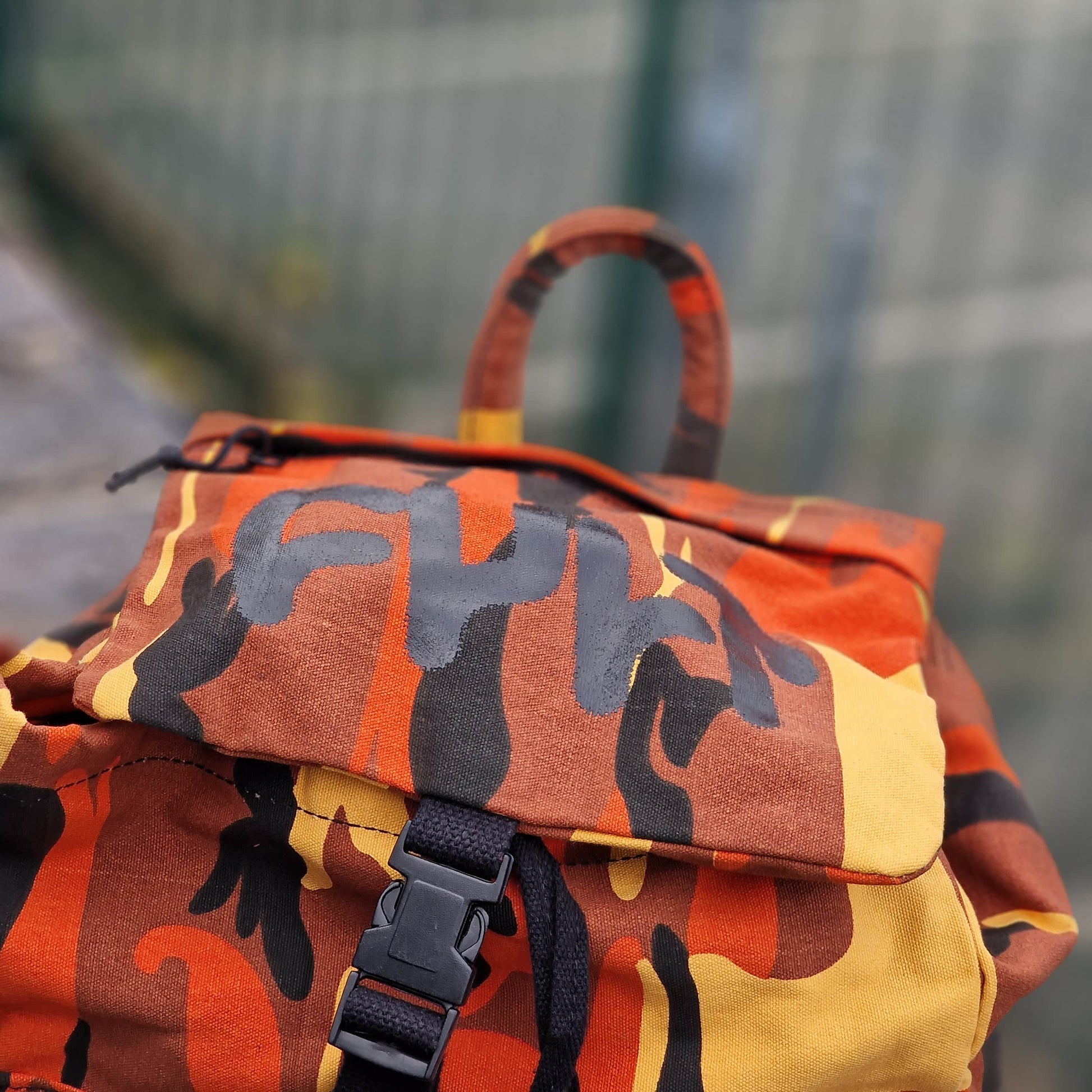 Cult Clothing & Shoes Orange Camo Cult Thick Logo Stash Backpack Orange Camo