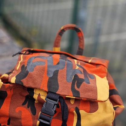 Cult Clothing & Shoes Orange Camo Cult Thick Logo Stash Backpack Orange Camo
